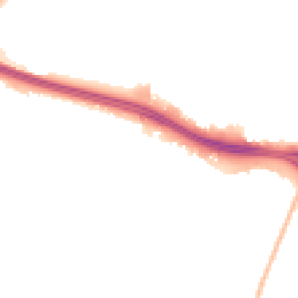 Night-time road noise heatmap for NG16 1AH