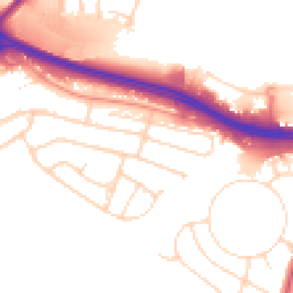 Daytime road noise heatmap for NG16 1AJ