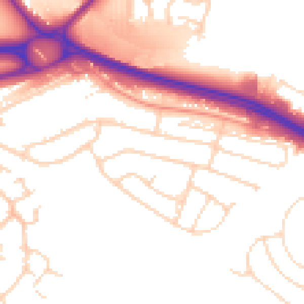 Daytime road noise heatmap for NG16 1AN