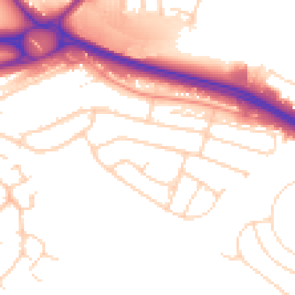 Daytime road noise heatmap for NG16 1AQ