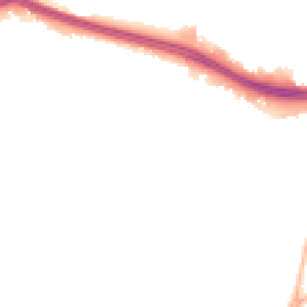 Night-time road noise heatmap for NG16 1AT
