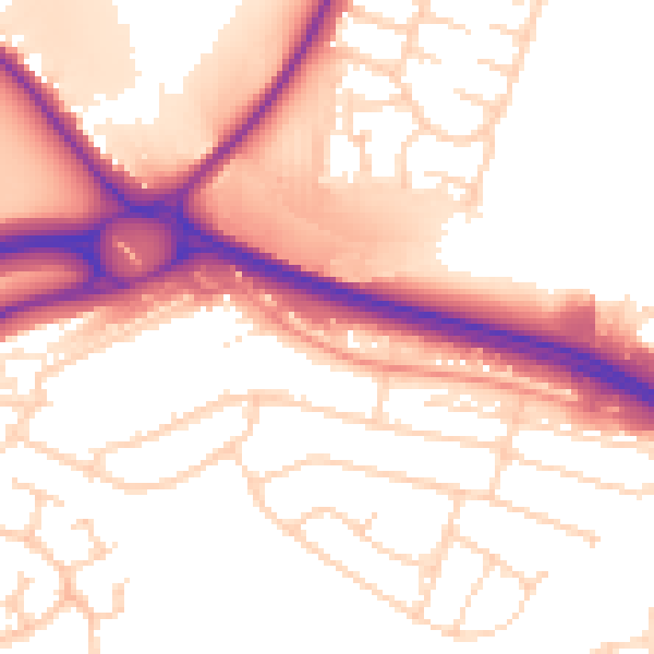 Daytime road noise heatmap for NG16 1AX