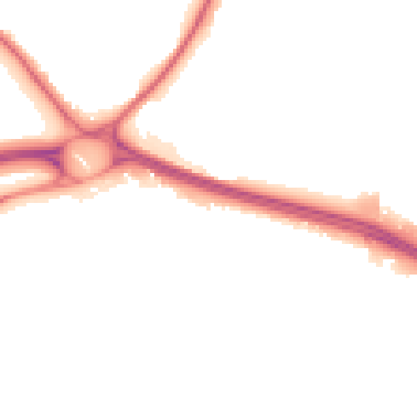 Night-time road noise heatmap for NG16 1AX