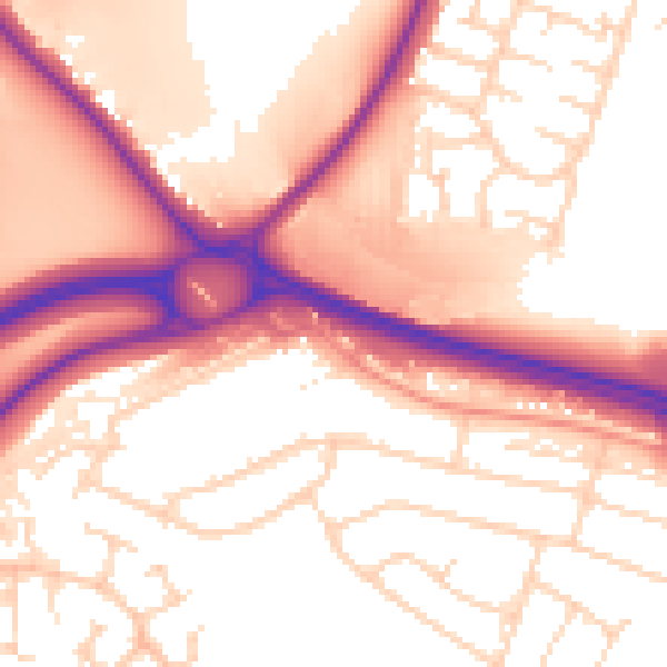 Daytime road noise heatmap for NG16 1BD