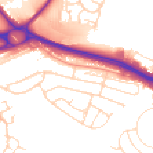 Daytime road noise heatmap for NG16 1BS