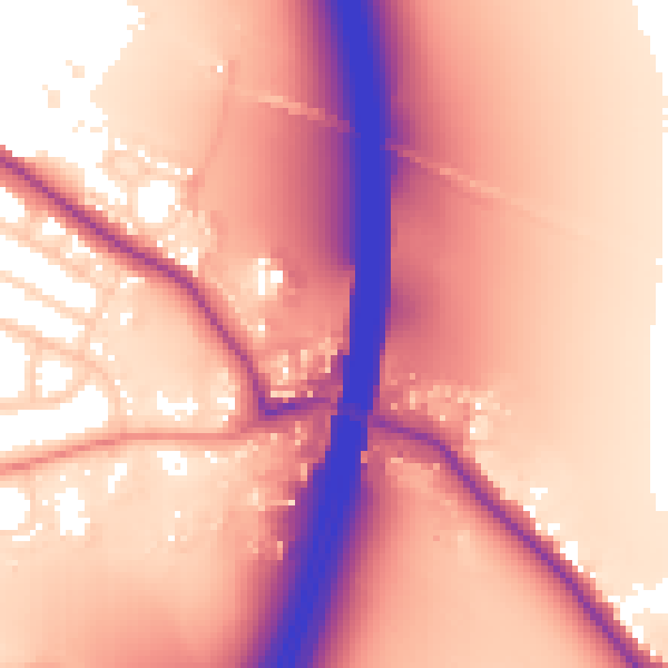 Daytime road noise heatmap for NG16 1BT