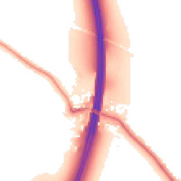 Night-time road noise heatmap for NG16 1BT