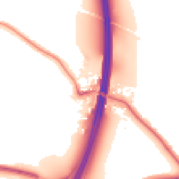 Night-time road noise heatmap for NG16 1BU