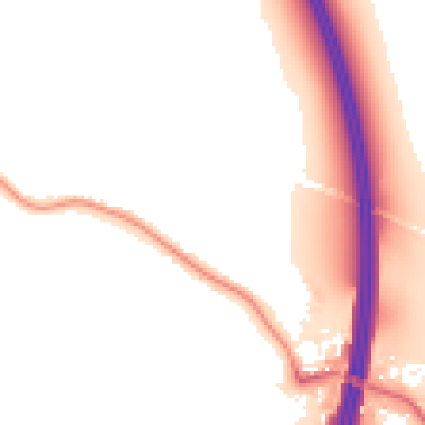 Night-time road noise heatmap for NG16 1BW