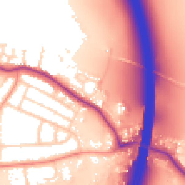 Daytime road noise heatmap for NG16 1BZ