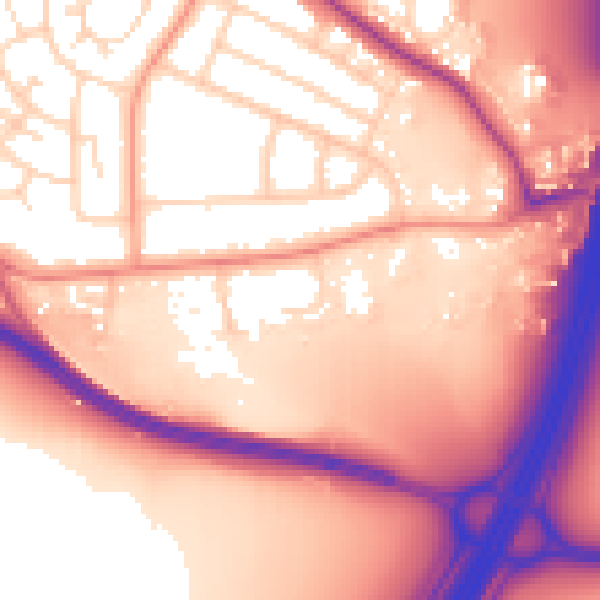 Daytime road noise heatmap for NG16 1DB