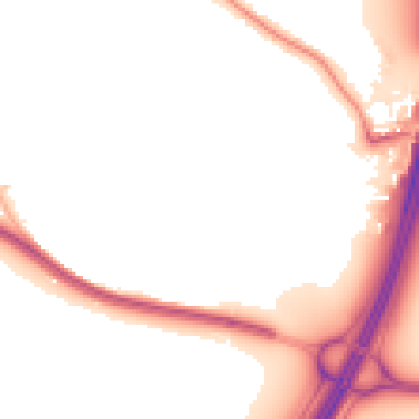 Night-time road noise heatmap for NG16 1DB