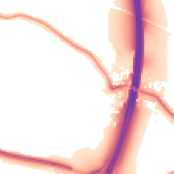 Night-time road noise heatmap for NG16 1DG