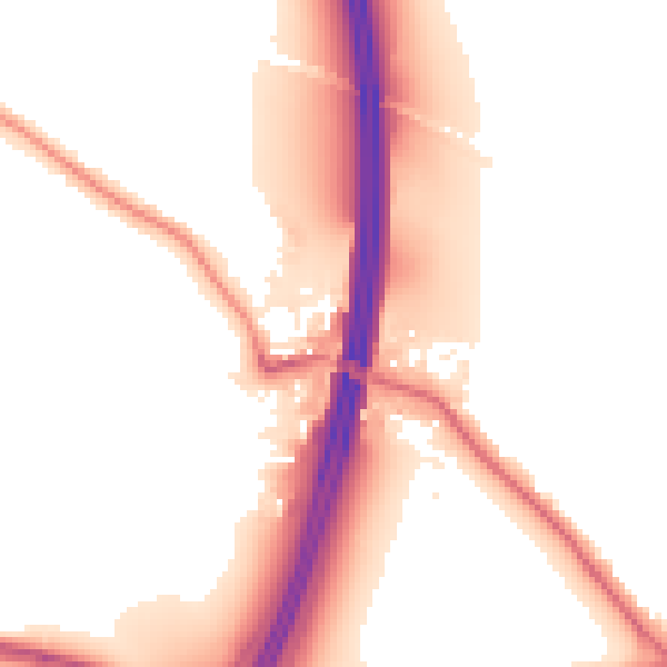 Night-time road noise heatmap for NG16 1DH