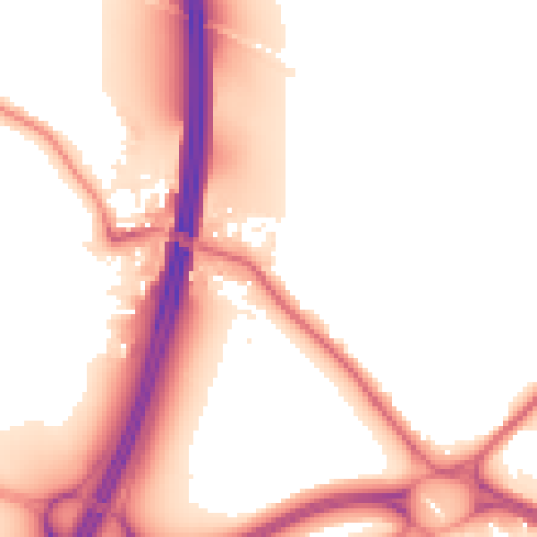 Night-time road noise heatmap for NG16 1DJ