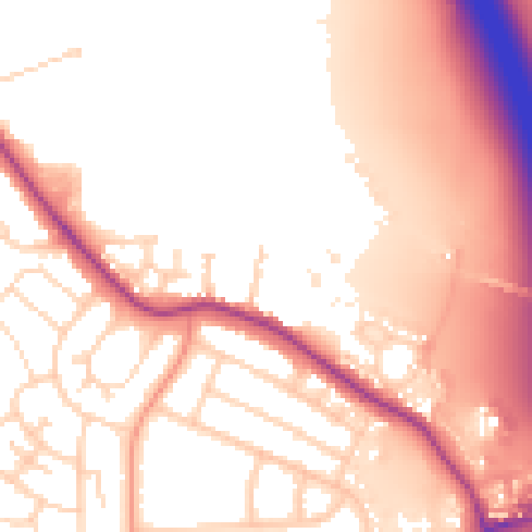 Daytime road noise heatmap for NG16 1DZ
