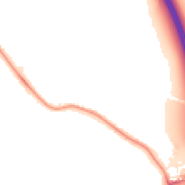 Night-time road noise heatmap for NG16 1DZ