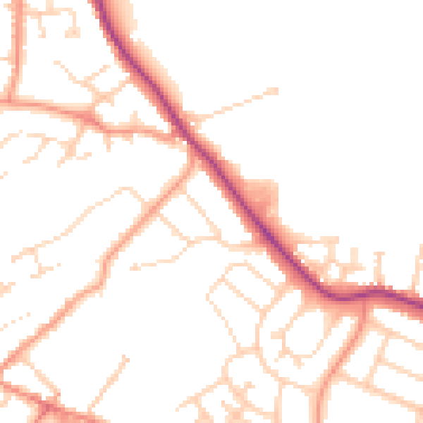 Daytime road noise heatmap for NG16 1HH