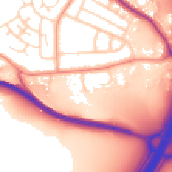 Daytime road noise heatmap for NG16 1LN
