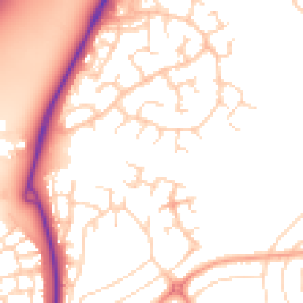 Daytime road noise heatmap for NG16 1QJ
