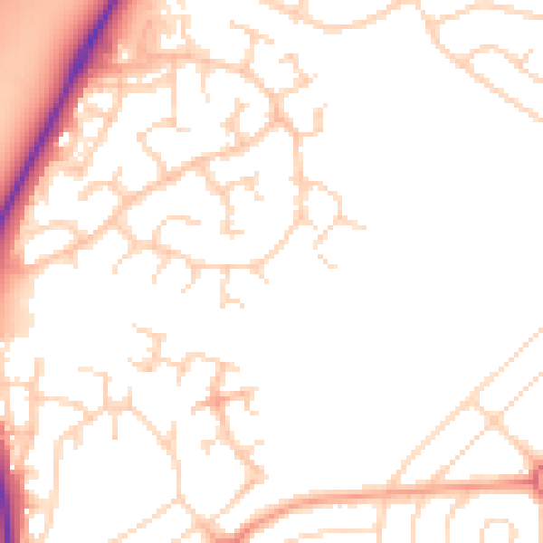 Daytime road noise heatmap for NG16 1QL