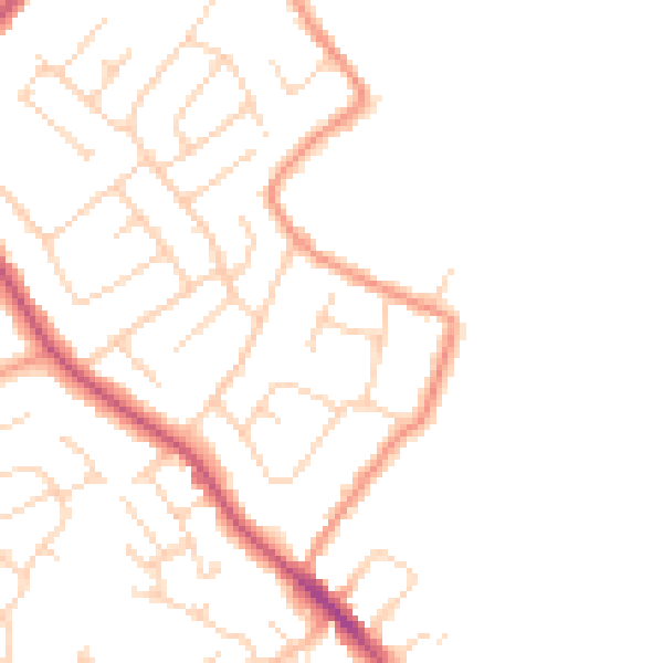 Daytime road noise heatmap for NG16 2DS