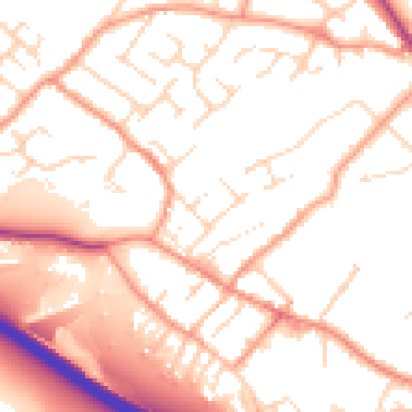 Daytime road noise heatmap for NG16 2GL