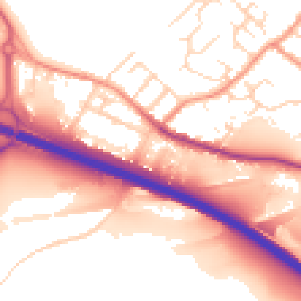 Daytime road noise heatmap for NG16 2HG