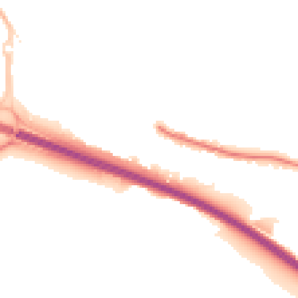 Night-time road noise heatmap for NG16 2HG