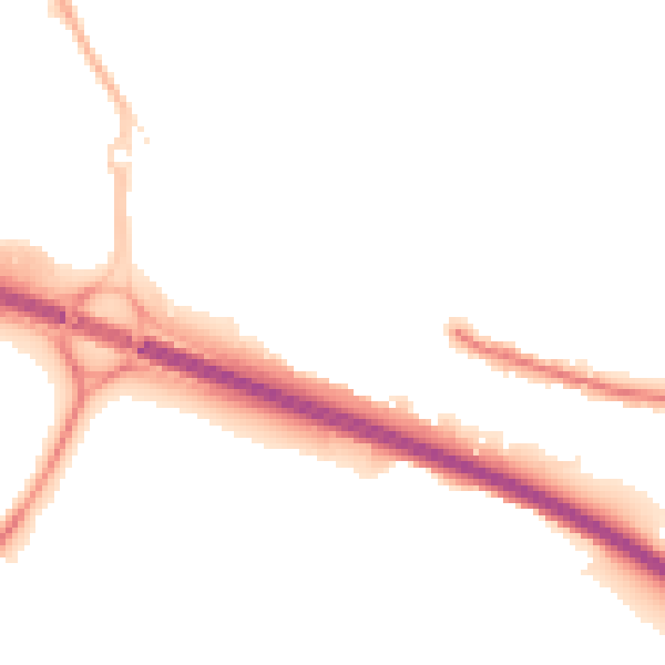 Night-time road noise heatmap for NG16 2HN