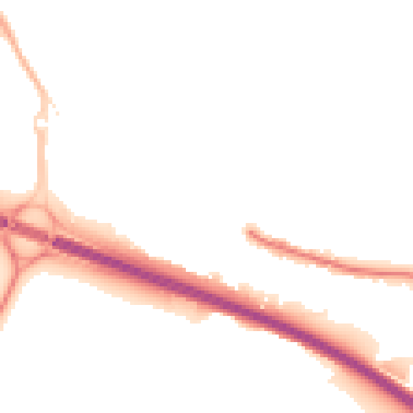 Night-time road noise heatmap for NG16 2HQ