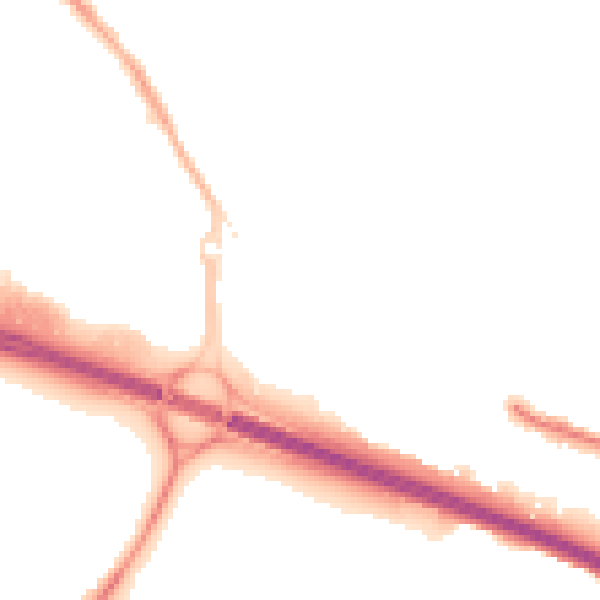Night-time road noise heatmap for NG16 2HR