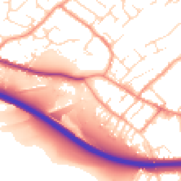 Daytime road noise heatmap for NG16 2HY
