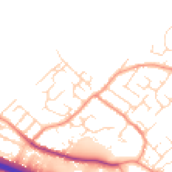 Daytime road noise heatmap for NG16 2JH