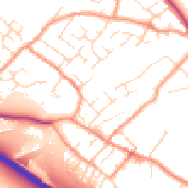 Daytime road noise heatmap for NG16 2JU
