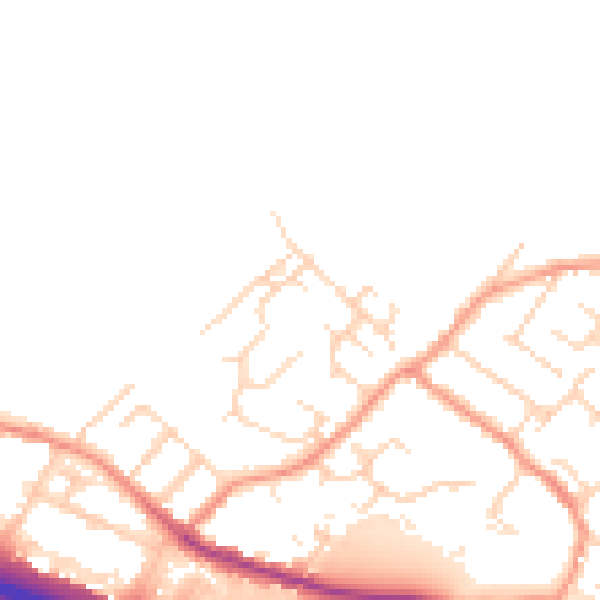 Daytime road noise heatmap for NG16 2LG