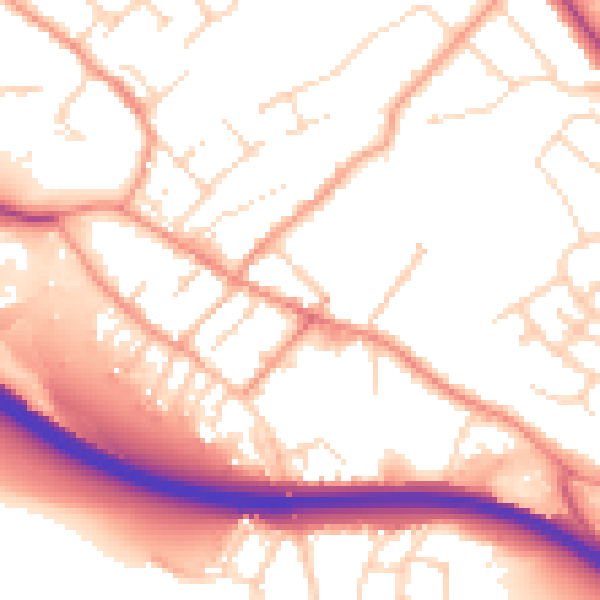 Daytime road noise heatmap for NG16 2NG
