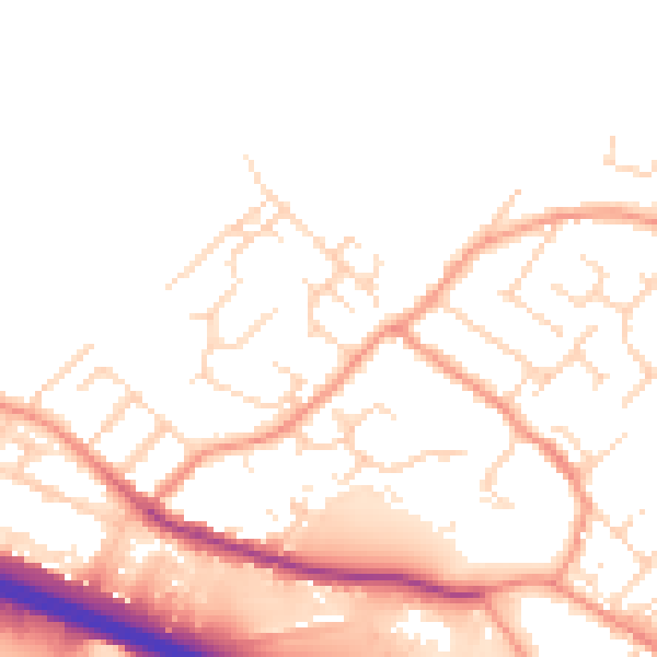 Daytime road noise heatmap for NG16 2NW