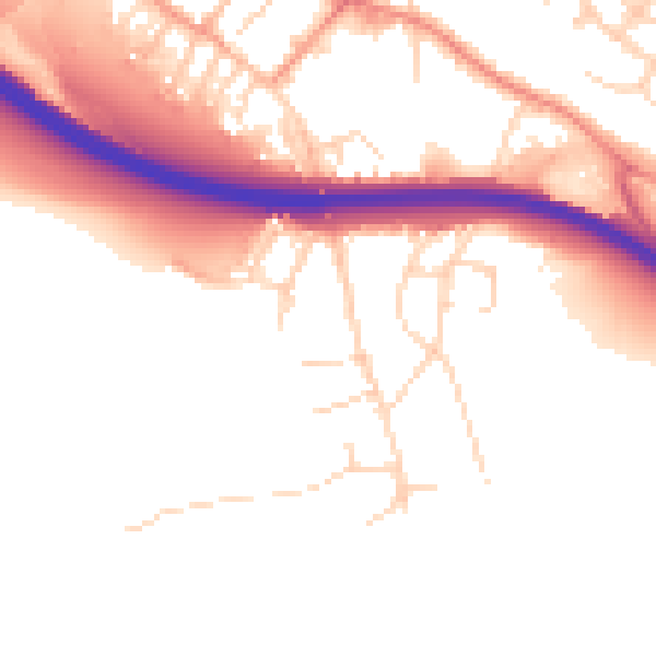 Daytime road noise heatmap for NG16 2PJ