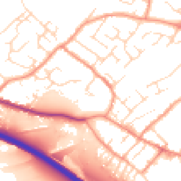 Daytime road noise heatmap for NG16 2PL