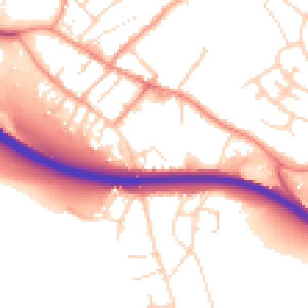 Daytime road noise heatmap for NG16 2QD