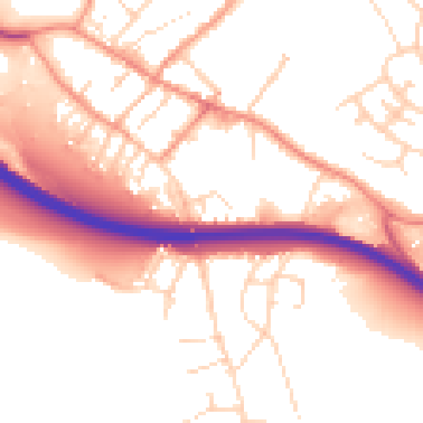 Daytime road noise heatmap for NG16 2QE