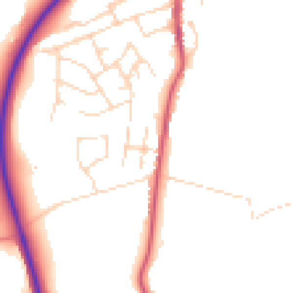 Daytime road noise heatmap for NG16 2QH