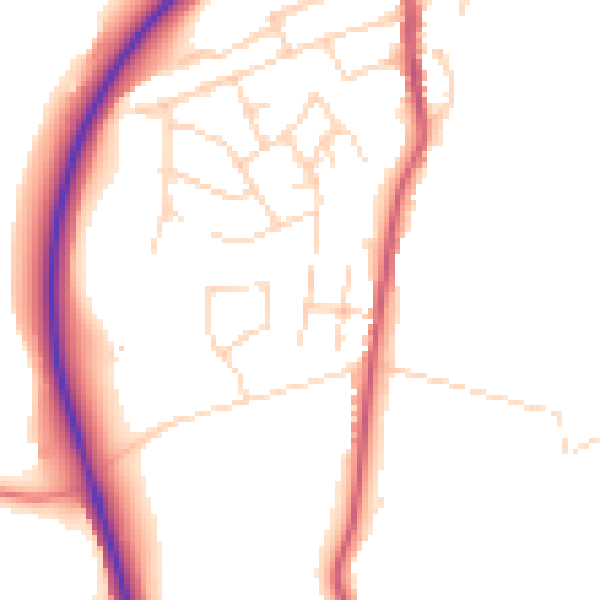 Daytime road noise heatmap for NG16 2QJ