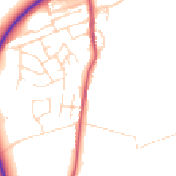 Daytime road noise heatmap for NG16 2QQ