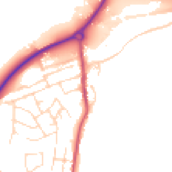 Daytime road noise heatmap for NG16 2QT