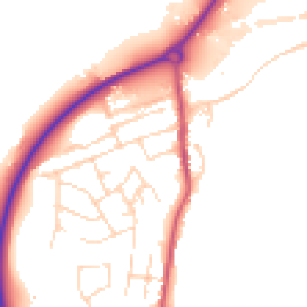Daytime road noise heatmap for NG16 2QY