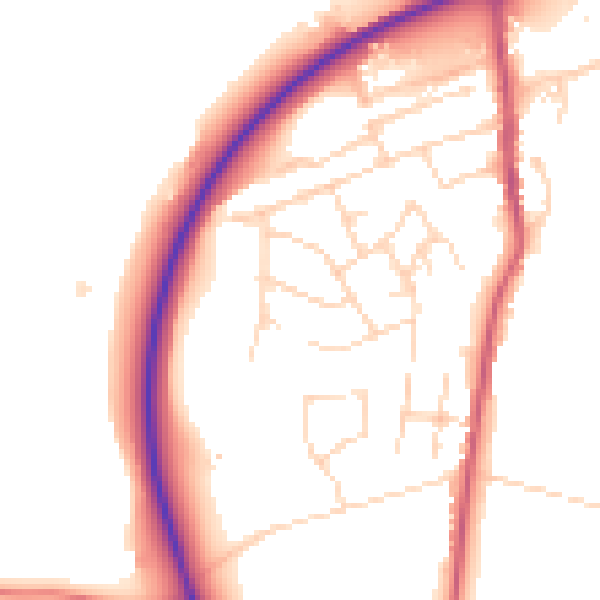 Daytime road noise heatmap for NG16 2RG