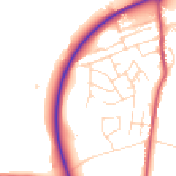 Daytime road noise heatmap for NG16 2RQ