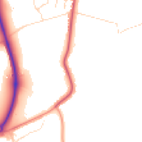 Daytime road noise heatmap for NG16 2RZ